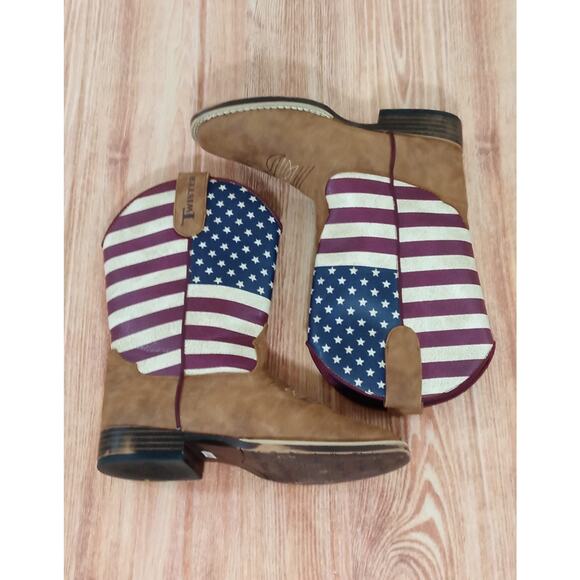 Twister Jacob Boy Kid Boots Zip Side Patriotic Flag Cowboy Size 2 - Picture 5 of 10
